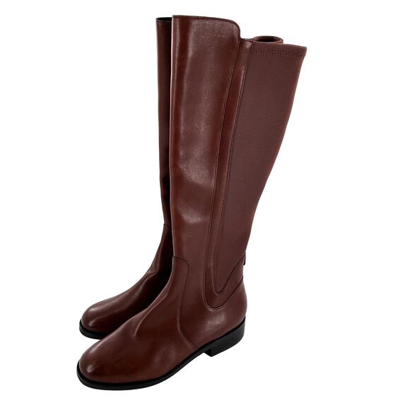 Cole Haan Noelle Riding Boots 5.5 Brown NWOT Leather Tall Knee High Academia - Picture 5 of 12